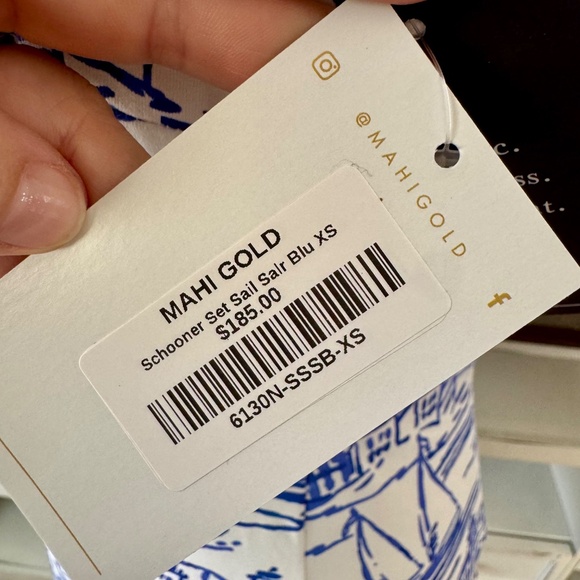 NWT Mahi Gold Schooner Dress Set Sail Sailor Blue Women's Size XS 1 - Picture 7 of 9